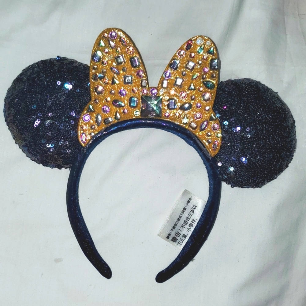 Disney Black and Gold Sequin Minnie Mouse Ears